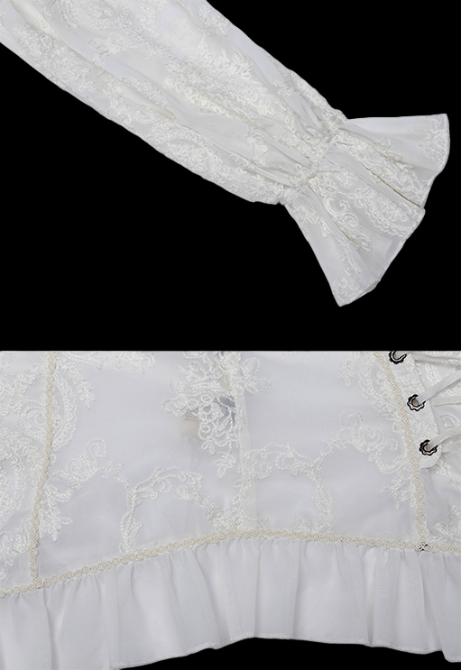 Chemise dentelle camée Blanche Chemise dentelle camée Blanche