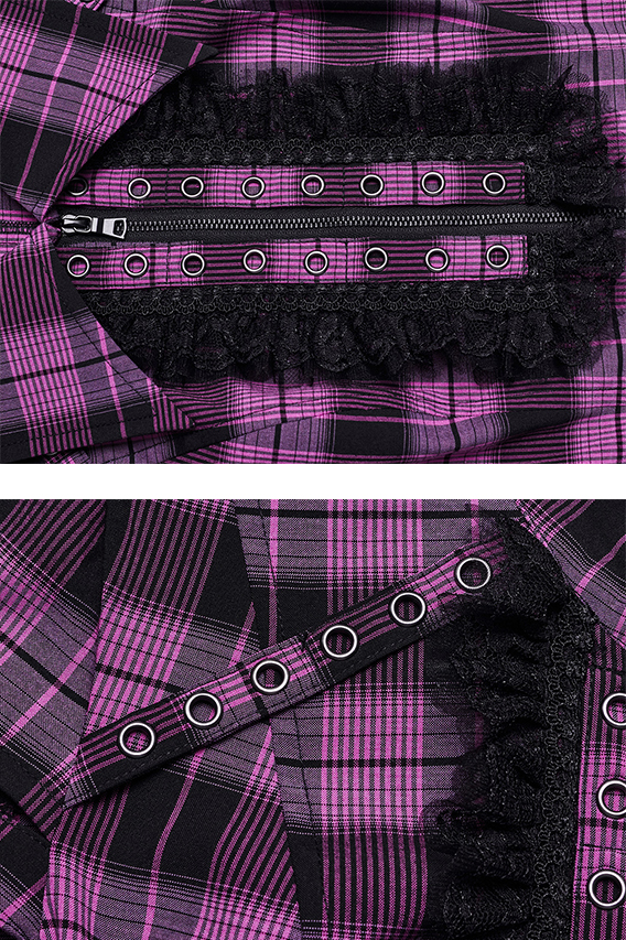 Chemise écossaise Rose