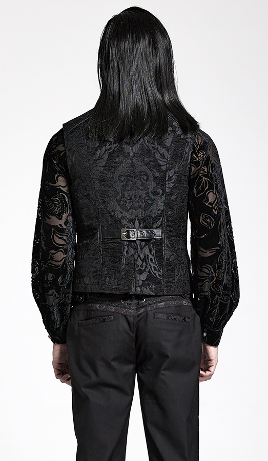 Gilet brocart à rivets Noir