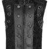Gilet brocart à rivets Noir