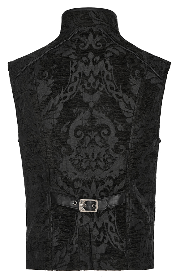 Gilet brocart à rivets Noir