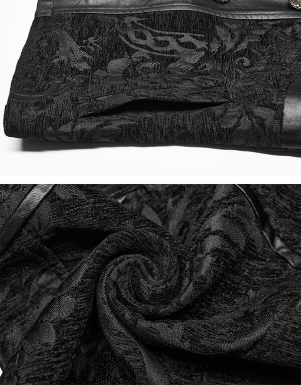 Gilet brocart à rivets Noir