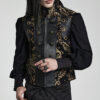 Gilet brocart à rivets Noir et Or
