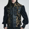 Gilet brocart à rivets Noir et Or