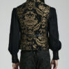 Gilet brocart à rivets Noir et Or