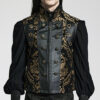 Gilet brocart à rivets Noir et Or