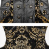 Gilet brocart à rivets Noir et Or