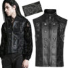Gilet brocart à rivets Noir