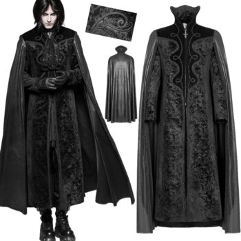 Manteau cape velours jacquard