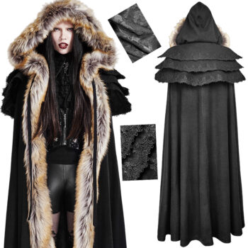 Cape volants brodés Noire