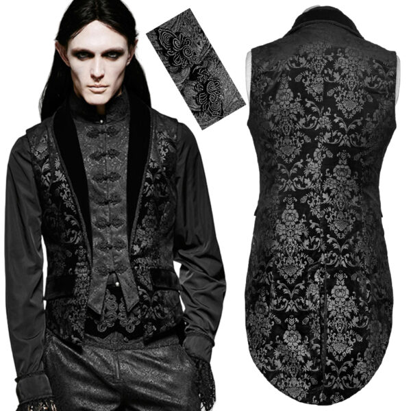 Gilet queue-de-pie en velours jacquard