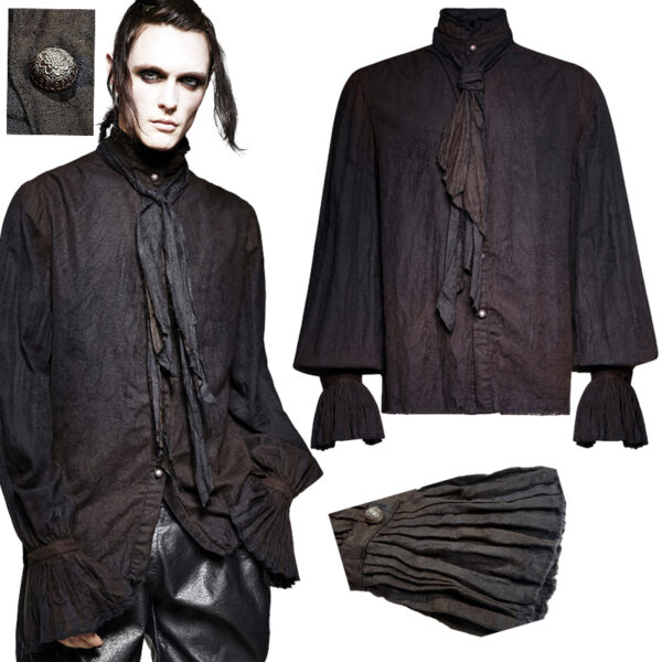Chemise steampunk lavallière Noire