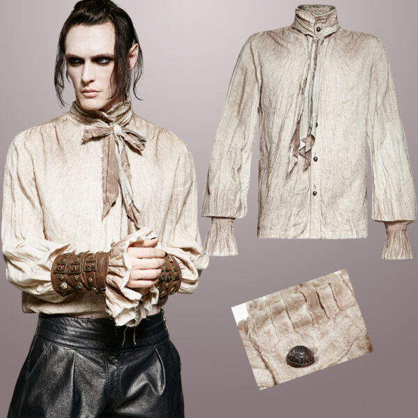 Chemise steampunk lavallière Blanche