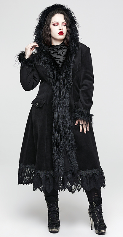 Manteau à fausse fourrure et dentelle Manteau à fausse fourrure et dentelle