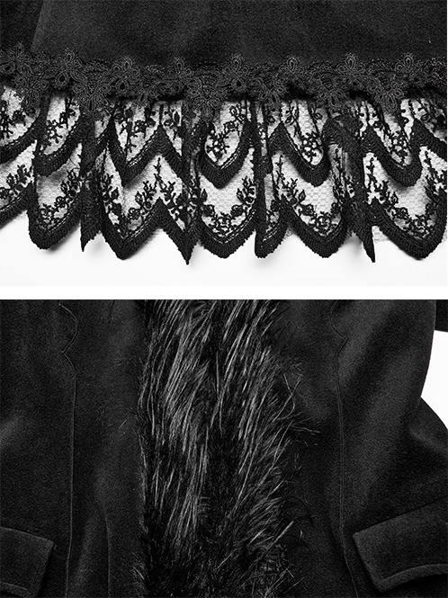 Manteau à fausse fourrure et dentelle Manteau à fausse fourrure et dentelle