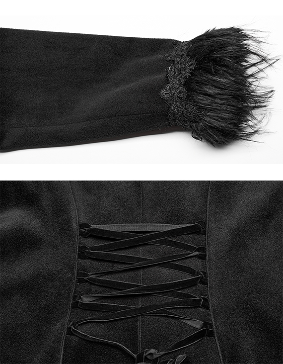 Manteau à fausse fourrure et dentelle Manteau à fausse fourrure et dentelle