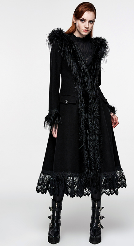 Manteau à fausse fourrure et dentelle Manteau à fausse fourrure et dentelle