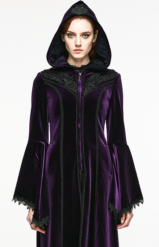 Manteau velours violet Mystique Manteau velours violet Mystique