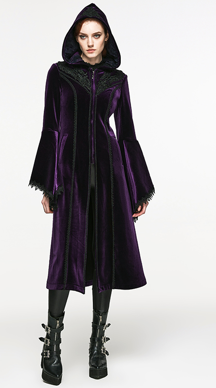 Manteau velours violet Mystique Manteau velours violet Mystique