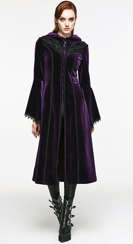 Manteau velours violet Mystique Manteau velours violet Mystique