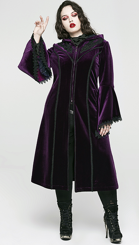 Manteau velours violet Mystique Manteau velours violet Mystique
