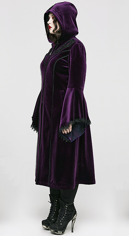 Manteau velours violet Mystique Manteau velours violet Mystique