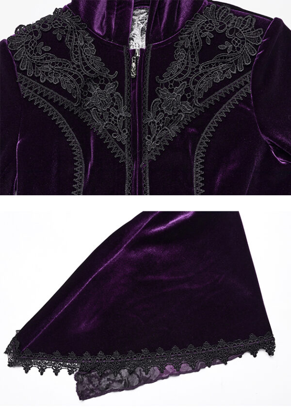Manteau velours violet Mystique Manteau velours violet Mystique