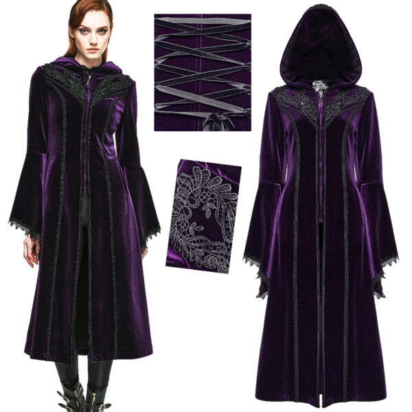 Manteau velours violet Mystique Manteau velours violet Mystique