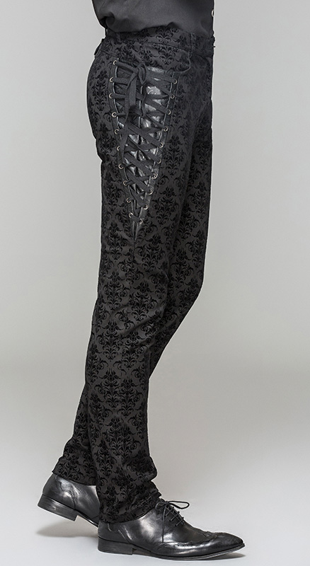 Pantalon jacquard à laçages
