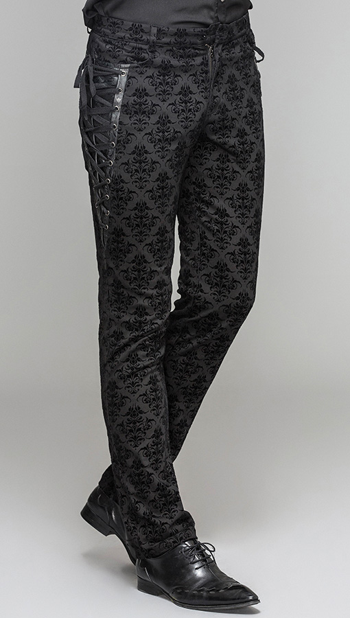 Pantalon jacquard à laçages