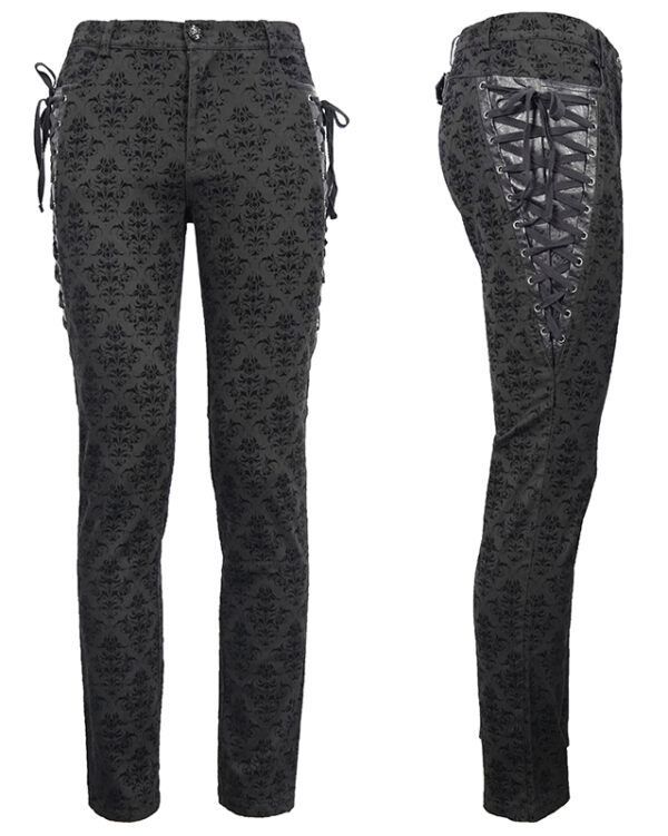 Pantalon jacquard à laçages