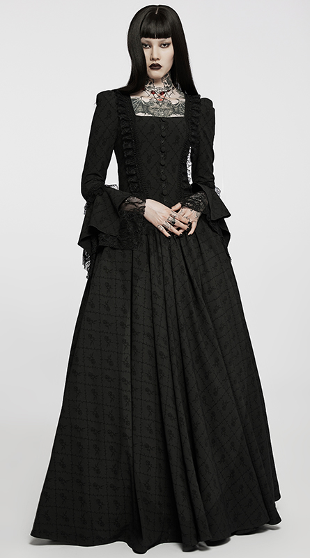 Robe de mariée princesse roses noires