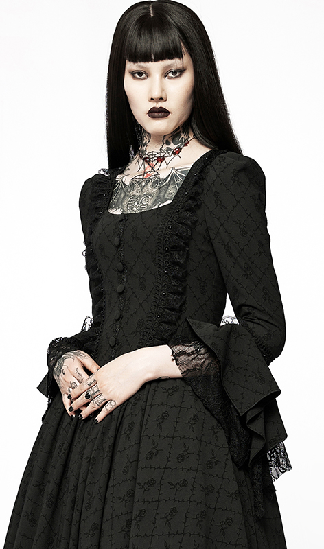 Robe de mariée princesse roses noires