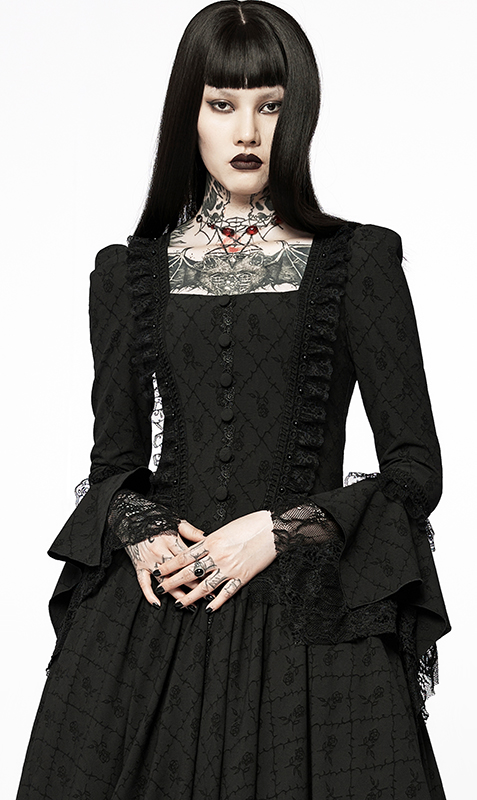 Robe de mariée princesse roses noires