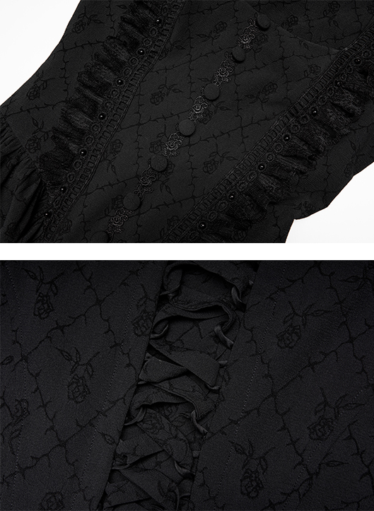 Robe de mariée princesse roses noires