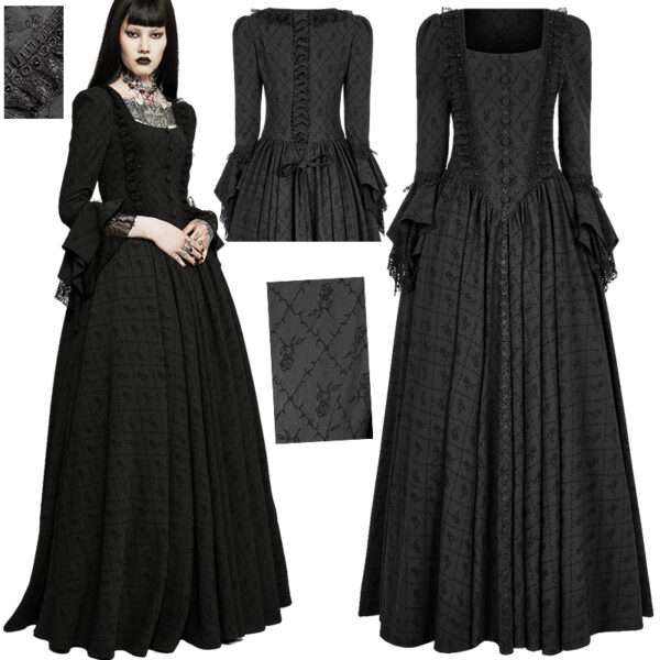 Robe de mariée princesse roses noires
