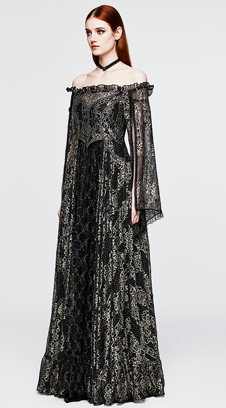 Robe de mariée elfique dorée