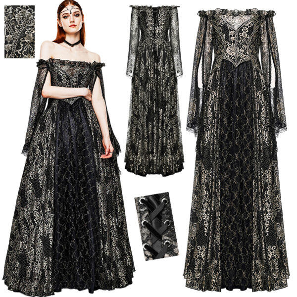 Robe de mariée elfique dorée