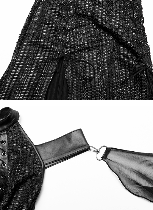 Robe à paillettes avec cape amovible