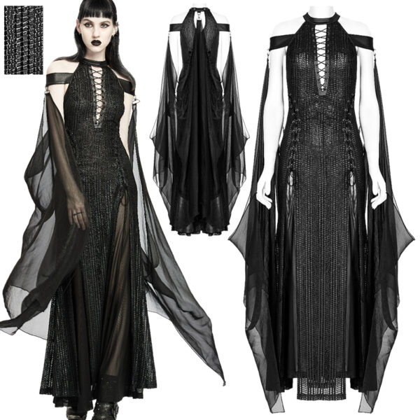 Robe à paillettes avec cape amovible