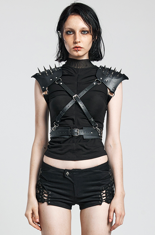 Harnais avec épaulettes à spikes Harnais avec épaulettes à spikes