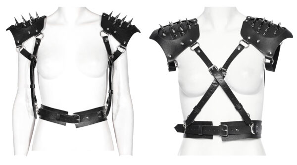 Harnais avec épaulettes à spikes Harnais avec épaulettes à spikes