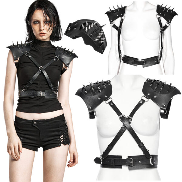Harnais avec épaulettes à spikes Harnais avec épaulettes à spikes