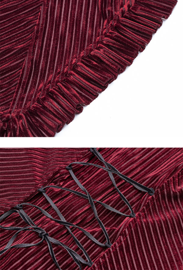 Chemise péplum en velours rouge Chemise péplum en velours rouge