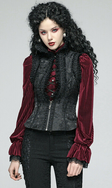 Chemise péplum en velours rouge Chemise péplum en velours rouge