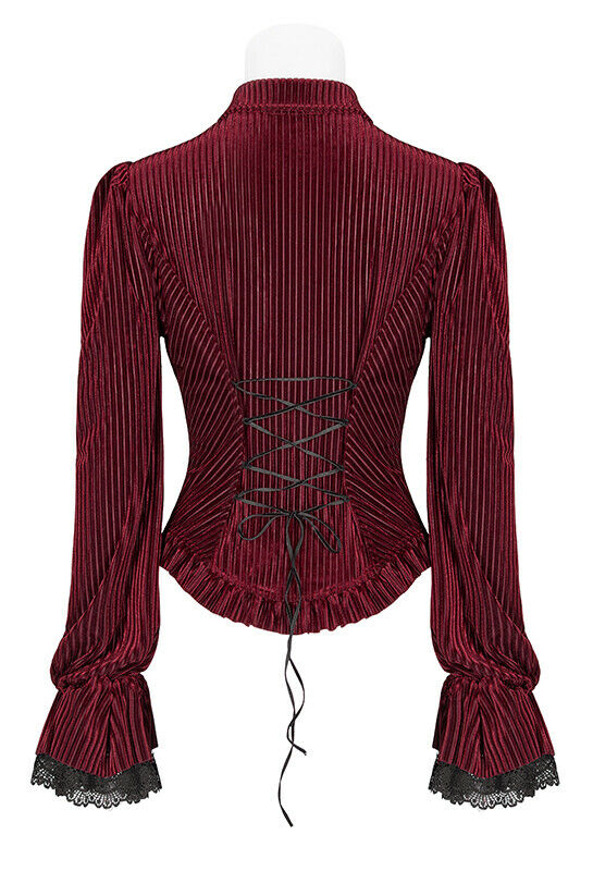 Chemise péplum en velours rouge Chemise péplum en velours rouge