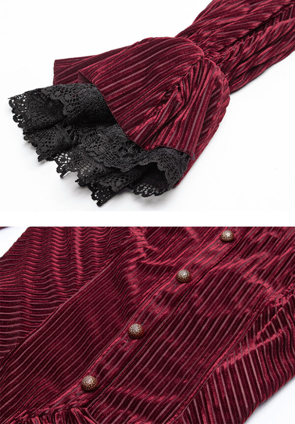 Chemise péplum en velours rouge Chemise péplum en velours rouge