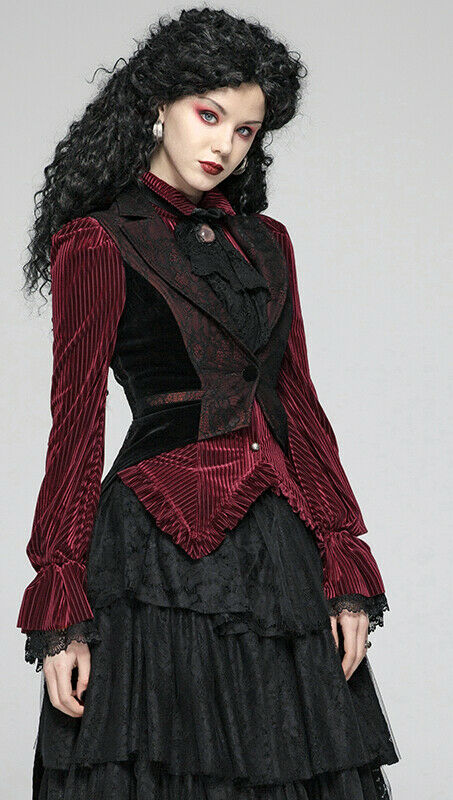 Chemise péplum en velours rouge Chemise péplum en velours rouge