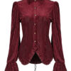 Chemise péplum en velours rouge Chemise péplum en velours rouge