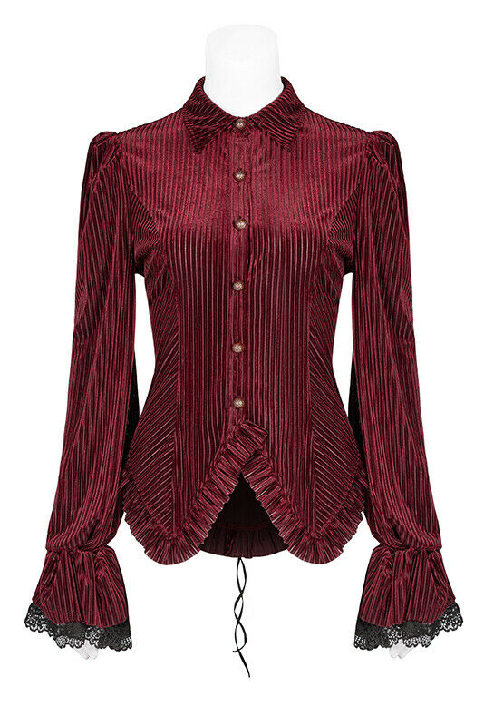 Chemise péplum en velours rouge Chemise péplum en velours rouge